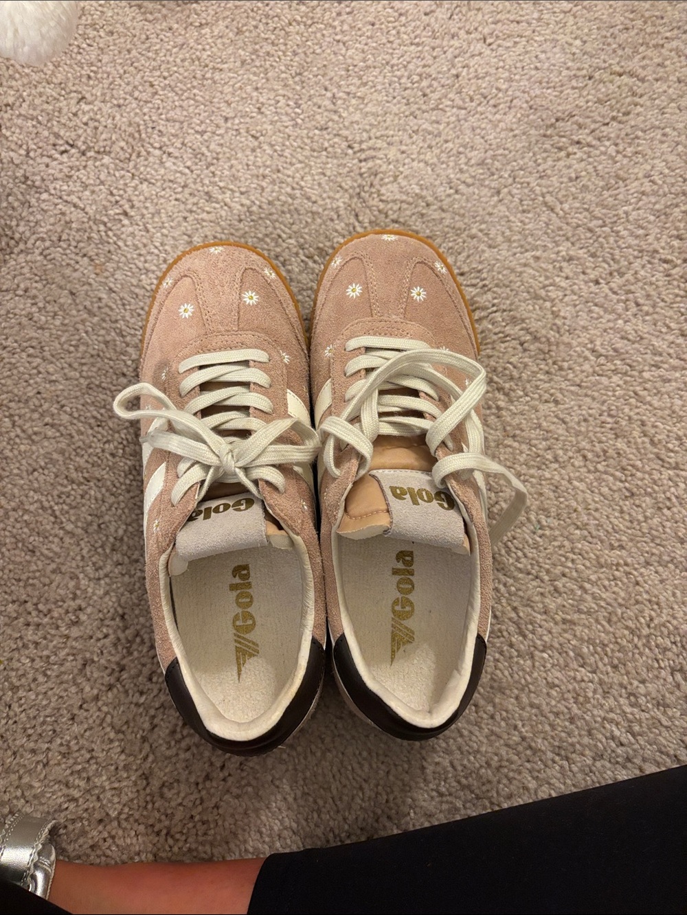 Gola Women's Blush Pink Suede Sneakers with Daisy Details